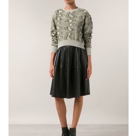 Pam & Gela Python Snakeskin Print Cropped Sweatshirt - Picture 3 of 7